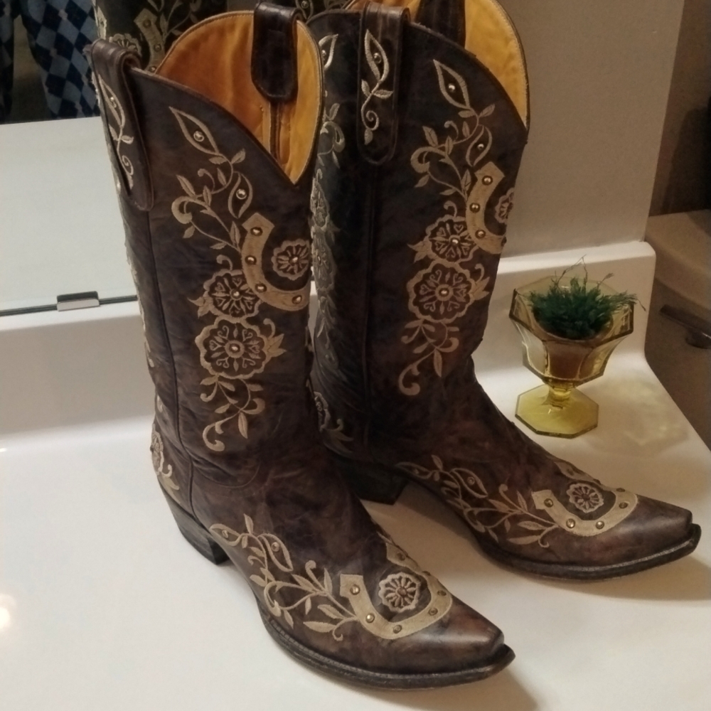 Old Gringo Women's Lucky Western Boots, Embroidered, crystals size 9.5